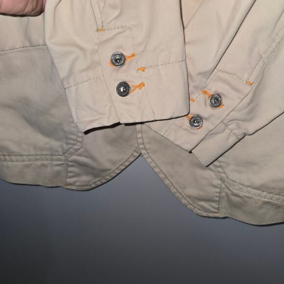 Diesel Mid-2000s Utility Cream Cotton Blazer Top-Stitched Workwear Jacket Small - Picture 7 of 8